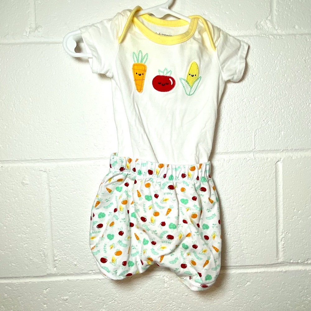 First Impressions Veggie Themed Onesie & Shorts Bloomers